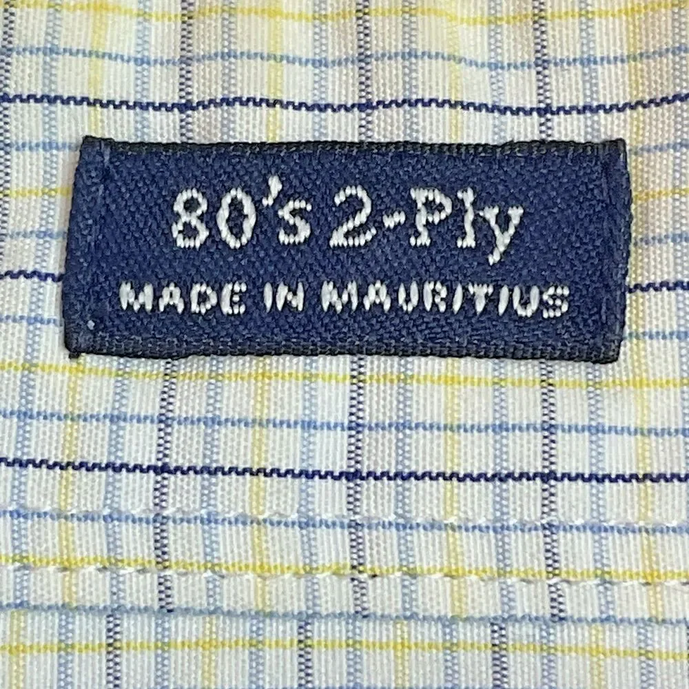 Mens J Crew Blue/White Check Cotton Oxford LS Casual Shirt sz Lg